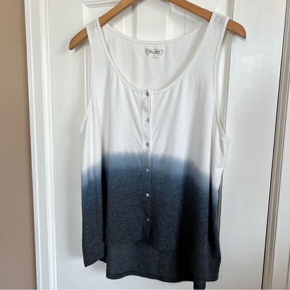 Juniors' Mudd® Dip-Dyed Button Front Jersey Tank Top XL - Picture 7 of 8